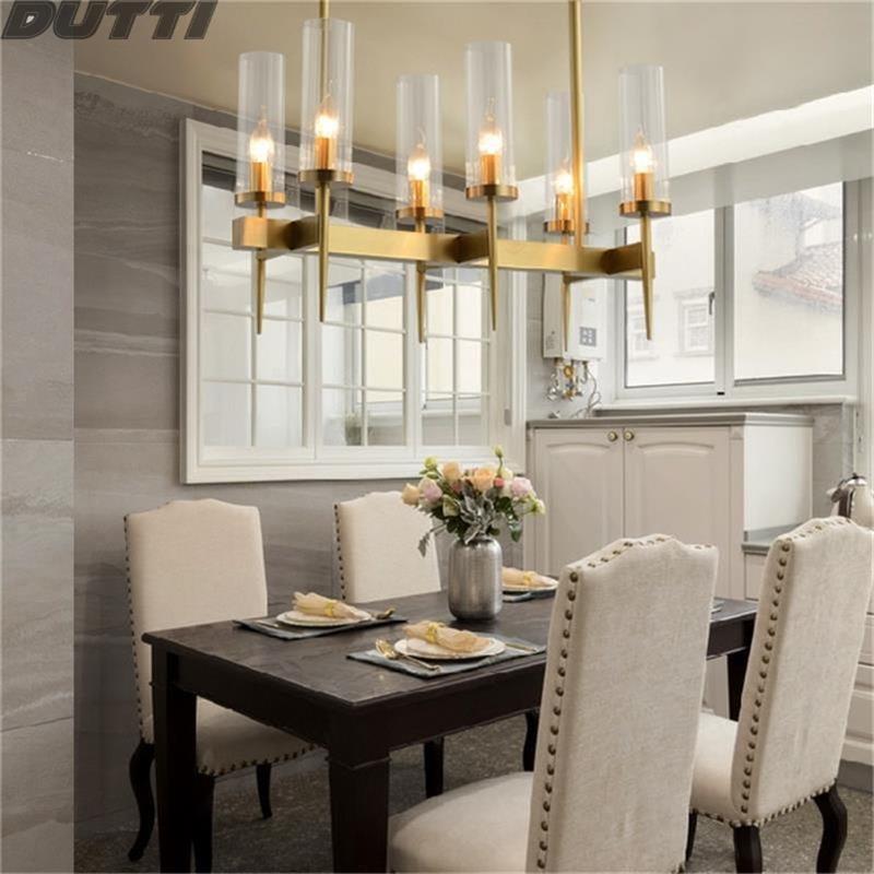 Dutti D0073 LED Chandelier rectangular Bronze creative European ...