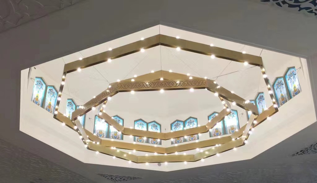 Dutti LED Large Brass Octagonal Non-standard Modern Chandelier OEM/ODM Custom for Conference Room