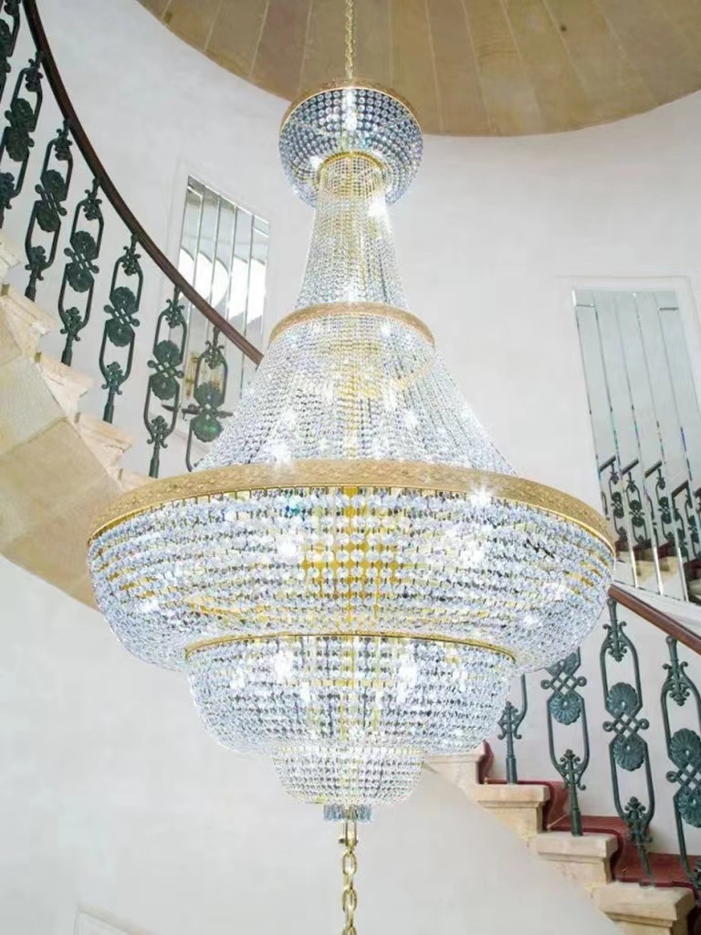 Dutti LED Large Crystal Chandelier Pendant Lighting Unique Design OEM ODM for Villa Staircase 