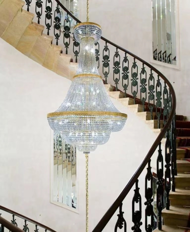 Dutti LED Large Crystal Chandelier Pendant Lighting Unique Design OEM ODM for Villa Staircase 